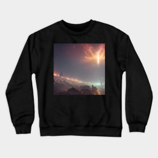 Planets Nebula Cloud In Dark Space Crewneck Sweatshirt